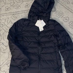 nwt black womens uniqlo puffer down jacket
